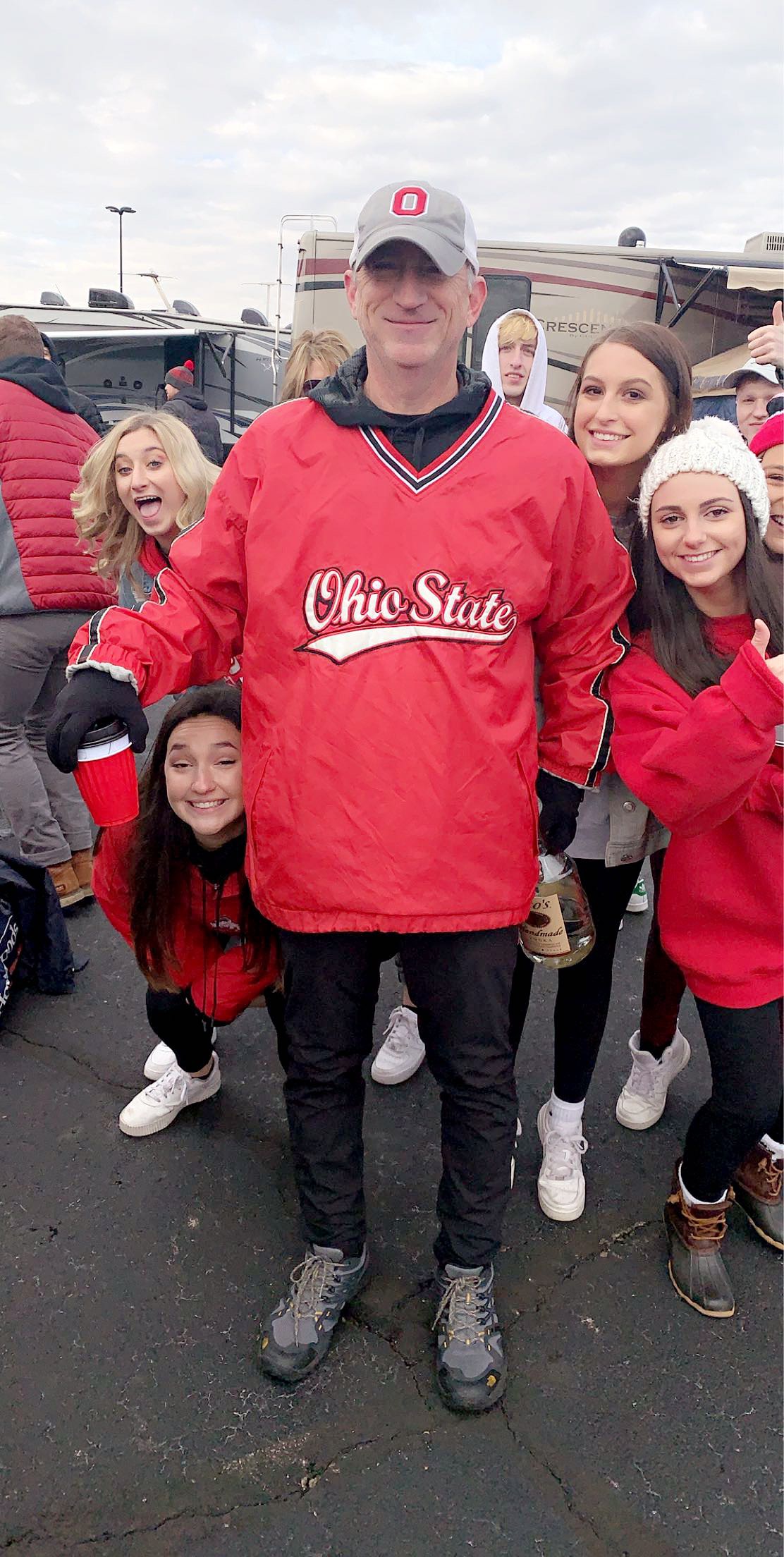 my dad at a tailgate